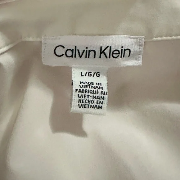 Calvin Klein White Ruched Button Down Shirt - Picture 7 of 9